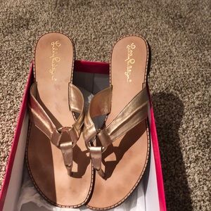 Lily Pulitzer gold metallic sandal